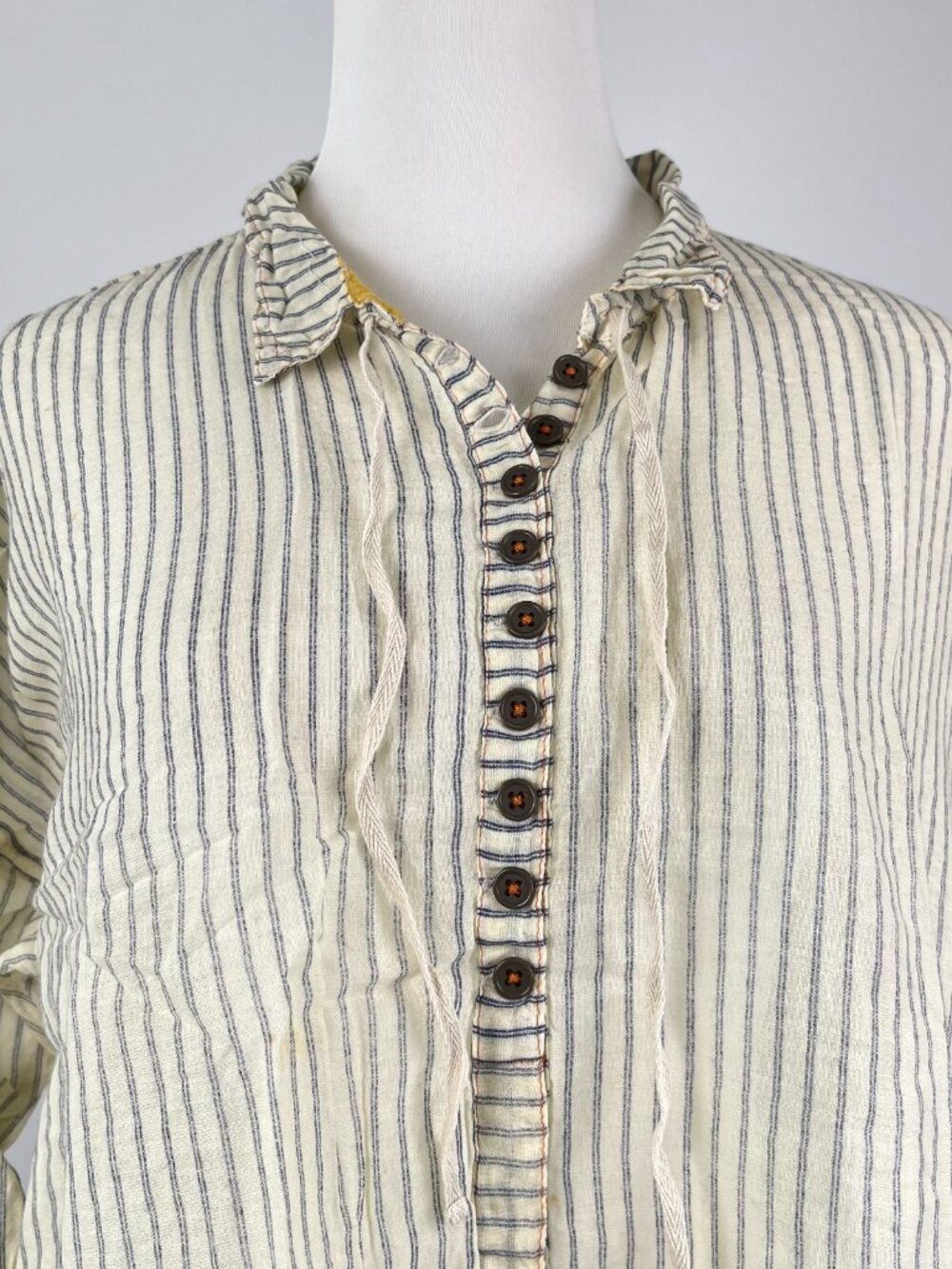 NWOT Johnny Was Stripe Embroidered Long Sleeves Tunic Blouse Top Size S - Picture 3 of 14